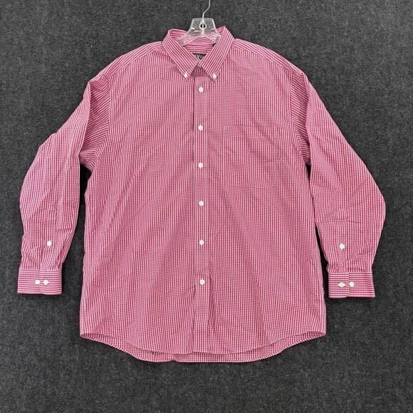 Orvis Shirt Mens XL Red Check Plaid Wrinkle Free Button Down Classic Pocket - Picture 1 of 10